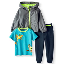 Wonder Nation T-Shirt, Jogger Pants, &amp; Lightweight Hooded Raincoat, 3pc ... - $28.70