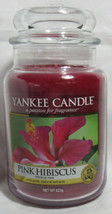 Yankee Candle Large Jar Candle 110-150 hrs 22 oz PINK HIBISCUS floral ex... - £29.86 GBP