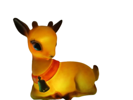 Bambi Deer  Hard Plastic Light Up Lawn Ornament Figure 15&quot; x 20&quot; Battery Timer - £39.81 GBP