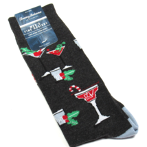 Tommy Bahama Men&#39;s Socks Holiday Theme Martini Print Charcoal Heather OS - £8.02 GBP
