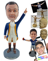 Personalized Bobblehead Historical Character wearing antique clothes poiting up  - £72.57 GBP