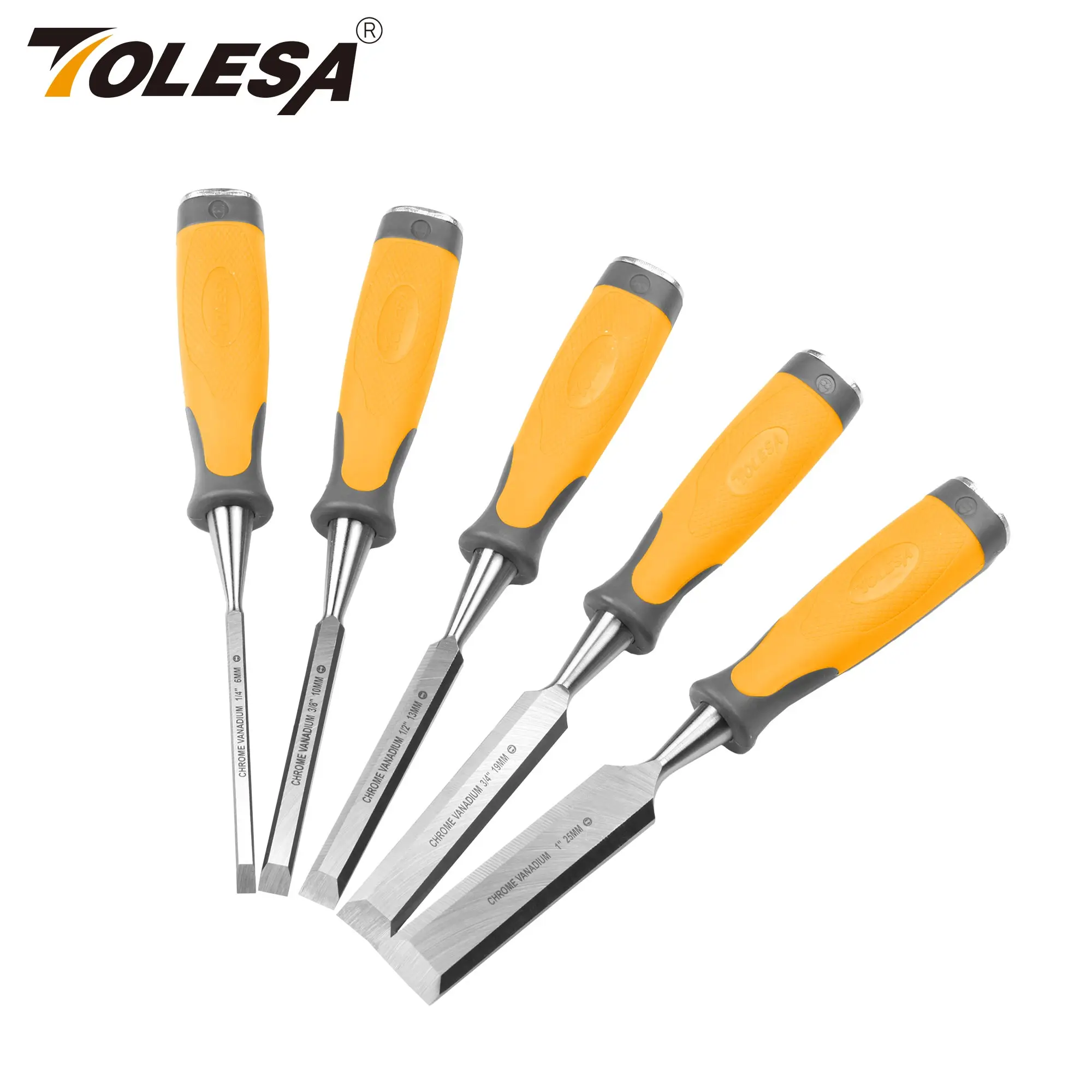 TOLESA 5PCS Chisel Set for  Cr-V and Soft Grip with Hammer Head  Chisel Set  for - £68.33 GBP