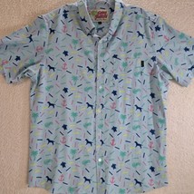 Mens Simply Southern Life Of The Party Button Down Shirt Cars Dogs Turtles - $12.36