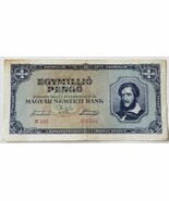HUNGARY 1 000 000 PENGO BANKNOTE XF 1945 NO RESERVE GREAT CONDITION - $18.46