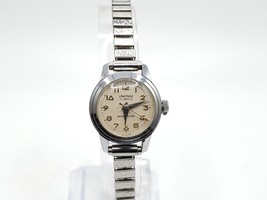 Vintage Vantage Mechanical Watch Women Running Silver Tone Expandable Band 21mm - £27.52 GBP