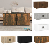 Modern Wooden Living Room Rectangular Coffee Table With 2 Doors Storage Wood - £50.26 GBP+