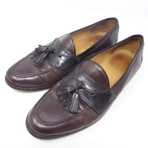 Johnston &amp; Murphy Men Brown Tassel Leather Dress Loafers Shoe 11 M Made in ITALY - £31.23 GBP