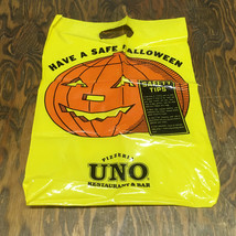 Uno pizzeria restaurant and bar plastic Halloween bag pumpkin graphic  - $19.75