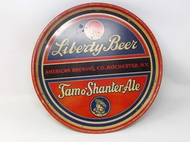 Liberty Beer Tray American Brewing Rochester NY 12&quot; Metal Tray 1940s - $2,025.54 MXN