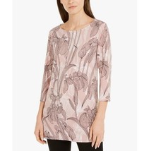 Alfani Womens Petite PP Pink Floral Printed Mesh Tunic Top NWT CI35 - £15.63 GBP