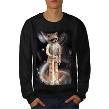 Wellcoda Racoon Hero Space Mens Sweatshirt, Galaxy Casual Pullover Jumper - £23.64 GBP+