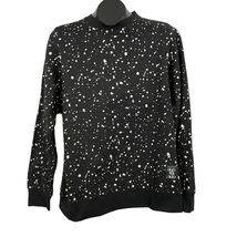 Black Women&#39;s Pullover Sweater SMALL Paint Splotted One Point One  - $17.10