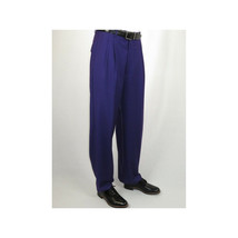 Mens Apollo  King  Banded Collarless suit Chinese Mandarin Wide leg AG95 Purple image 11