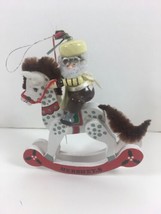 HERSHEY&#39;S Elf Riding Rocking Horse Ornament 3 3/4 1989 NO. 5 - £11.87 GBP