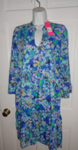 NWT LILLY PULITZER BLUE GROTTO TWILIGHT TROPICS ALAINA 3/4 SLEEVE DRESS XL - $1,368.35 MXN