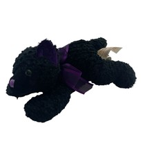 Dan Dee Collectors Choice Black Cat Halloween Plush Stuffed Animal Purple Bow - $8.49