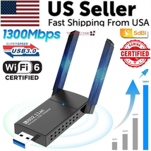 USB 3.0 Wireless WIFI Adapter 1300Mbps Long Range Dongle Dual Band 5Ghz Network - £13.12 GBP