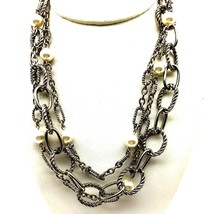Bellissimo Retired Premier Designs Necklace, Triple Strand Vintage with ... - £22.08 GBP