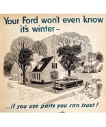 Ford Genuine Parts Winter Advertisement 1953 Battery Spark Plugs Oil DWS6B - €17,15 EUR