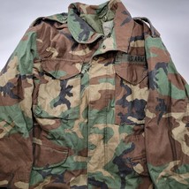 Military M-65 Woodland Camo Cold Weather Field Jacket Small X-Short Army Patch - £40.00 GBP