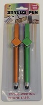 2 Pk  Stylus Pen Pens Touch Screens IPad IPhone Tablets Fine Tip Green Orange - £3.94 GBP