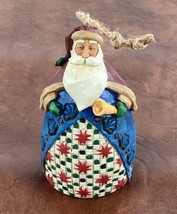 Jim Shore Ornament Santa Claus with Bell Blue Red 2002 Christmas Holiday #1 - $29.65