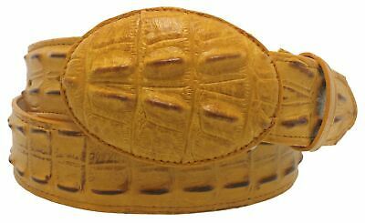 Buttercup Western Cowboy Leather Crocodile Alligator Tail Belt Rodeo Buckle - $29.99