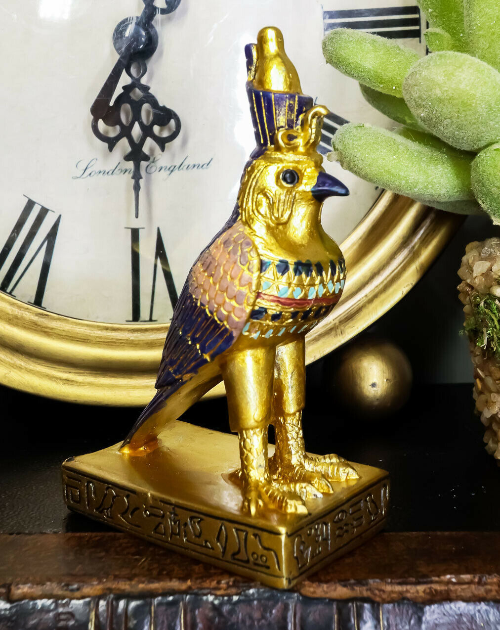 Egyptian God Of The Sky And War Horus Falcon Bird Dollhouse Miniature St... - $11.99