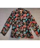 Chicos Asian Embroidered Jacket Women’s Sz 0 US S Silk Blend Long Sleeve... - $33.85 CAD
