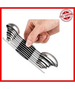 Set of 8 Magnetic Stainless Steel Measuring Spoons for Effortless Precision - $573.57 MXN