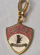 Juicy Couture Shield Crest Charm Scottie Gold Tone Red White Black 1990s - £19.80 GBP
