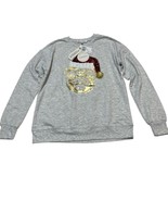Workshop Republic Sweatshirt Women XS Dog Pug Sequin Santa Hat Christmas... - $47.95 CAD