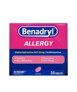 Benadryl Ultratabs Antihistamine Allergy Relief Tablets, Diphenhydramine... - €7,63 EUR