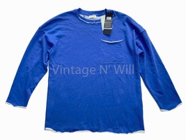 ASICS Onitsuka Tiger x Andrea Pompilio Mens L Blue Oversized Fit Pocket T-Shirt  - £33.06 GBP