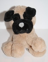 Animal Adventure Dog 8&quot;  Pug Bulldog Boxer Plush Stuffed Tan Black Soft Toy - $12.60