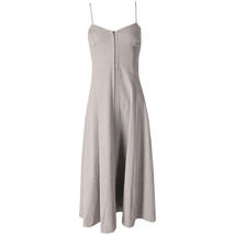 Mara Hoffman Sleeveless Front Zip Midi Dress In Hemp Women Grey Size 4 - $194.75