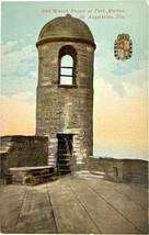 Old Watch Tower at Fort Marion, St. Augustine, Florida, vintage postcard - £9.55 GBP