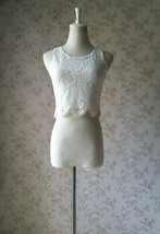 Two Piece Bridesmaid Dress Chiffon Skirt Sleeveless Crop Lace Top Plus Size image 4