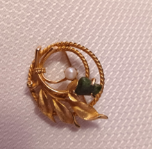 Vintage Gold Tone Faux Pearl Brooch - €6,01 EUR