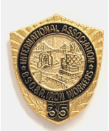 Iron Workers Union 35 Year Service Pin 10K GF BSO &amp; R International Asso... - $36.43 CAD