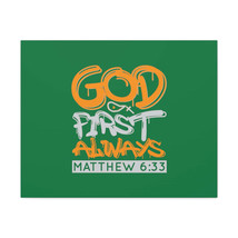  God First Always Matthew 6:33 Dark Green Bible Verse Canvas Chr - £56.02 GBP+
