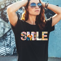 SMILE - 70s Vibe, Retro, Fower Power, Inspired Graphic T-Shirt - $24.88