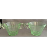 Vintage U.S. Glass Company &quot;Tendril&quot; Creamer &amp; Sugar Set Green Depression - $19.80