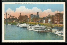 Vintage Travel Postcard Wharf Pittsburgh PA Sunshine Paddleboat Kelly Jones Co - £9.65 GBP