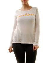 SUNDRY Womens Sweatshirt Sunshine Long Sleeve Cosy Fit Casual White Size S - £39.09 GBP