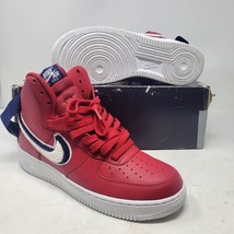Nike Air Force 1 High &#39;07 Lv8 Red Blue White 3D Chenille Swoosh 806403-603 US 8 - £77.89 GBP