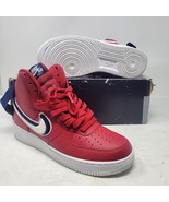 Nike Air Force 1 High &#39;07 Lv8 Red Blue White 3D Chenille Swoosh 806403-6... - £77.76 GBP