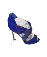 2Lips Too Sexy Stilettos Shoes Beaded Crossing Straps Back Zip Sz 8.5  E... - $206.43 MXN
