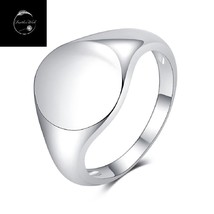 Genuine Sterling Silver 925 Solid Retro Style Oval Signet Ring Size F I J L N P - £21.95 GBP