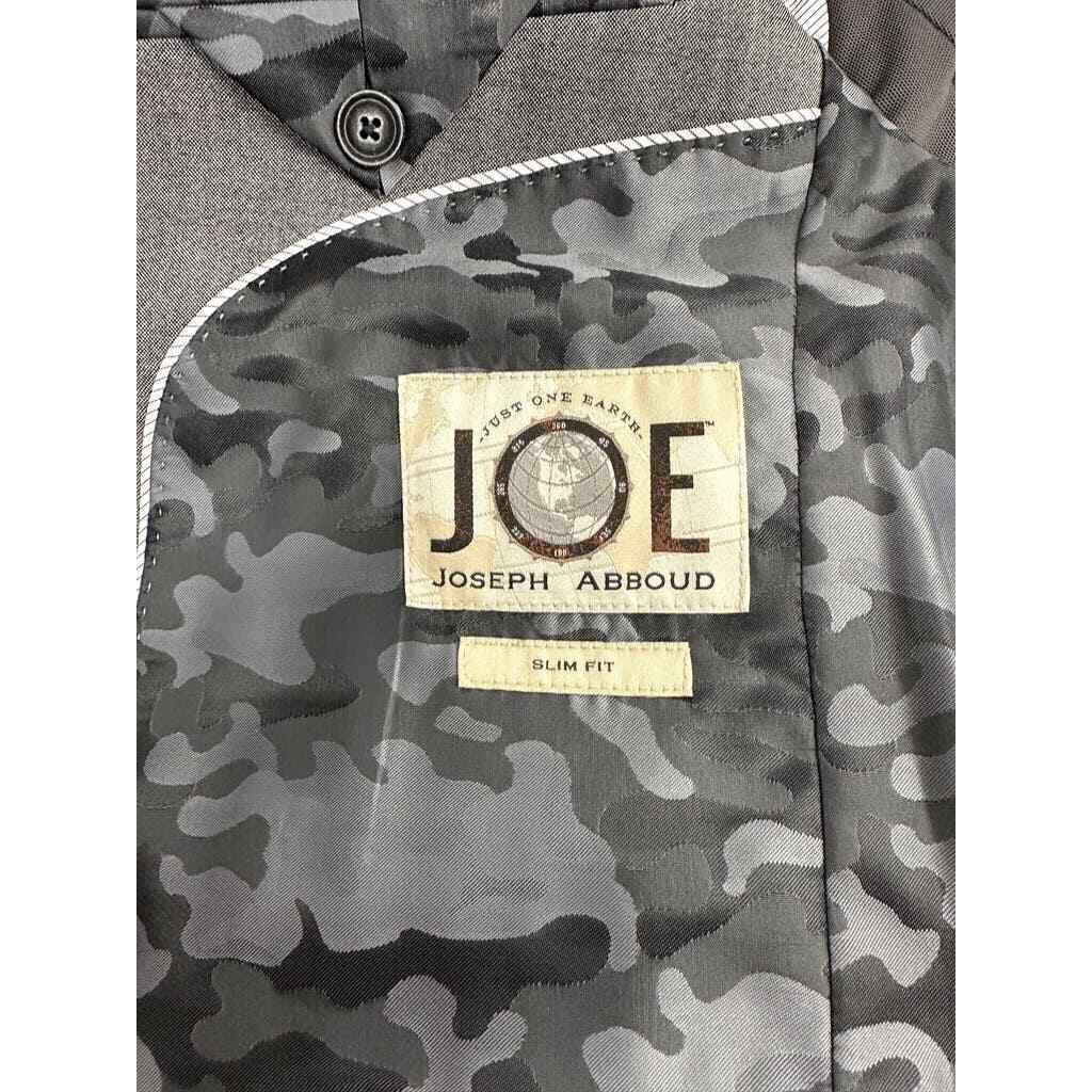 VTG RETRO Joseph Abboud Slim Fit Gray Suit 44 Reg 38.5 Waist Camo Satin Lining  Item image 4